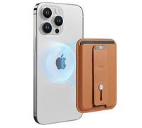ESR Porte Carte avec MagSafe, Porte-3 Cartes, Cuir Végan, pour Boucle de Doigt Sécurisée, Wallet pour iPhone Série 17/16/15/14/13/12 et Google Pixel 10/10 Pro/10 Pro XL, Non pour 13/12 Mini, Marron