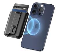 ESR Porte Carte Magsafe, Portefeuille pour iPhone avec Porte-5 Cartes, Boucle de Doigt Sure, Wallet Magnétique pour iPhone Série 16/15/14/13/12, Non pour 13/12 Mini, Cuir Végan, Noir