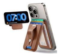 ESR Porte Carte avec MagSafe, Porte 5 Cartes, Support Réglable, Boucle à Doigt Sécurisée, pour iPhone 17/16/15/14/13/12 et Google Pixel 10/10 Pro/10 Pro XL, Non pour 13/12 Mini, Marron