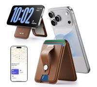 ESR Porte Carte pour MagSafe (HaloLock), Porte-Cartes Geo avec Support Réglables pour iPhone avec Tracker Localiser, Compatible avec MagSafe, pour iPhone Série 17/16/15/14/13/12, Marron