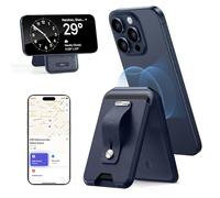 ESR Porte Carte pour MagSafe (HaloLock), Porte-Cartes Geo avec Support Réglables pour iPhone avec Tracker Localiser, Compatible avec MagSafe, pour iPhone Série 17/16/15/14/13/12, Bleu Foncé