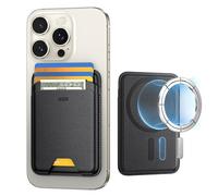 ESR Porte-Cartes avec MagSafe, Blocage RFID, Maintien 5 Cartes, Wallet avec Force Magnétique de 3200 g, en Cuir Végan, pour iPhone Série iPhone 17/16/15/14/13/12 et Certains Appareils Samsung, Noir