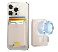 ESR Porte-Cartes avec MagSafe, Blocage RFID, Maintien 5 Cartes, Wallet avec Force Magnétique de 3200 g, en Cuir Végan, pour iPhone Série 17/16/15/14/13/12 et Google Pixel 10/Pro/Pro XL, Titane Sable