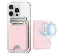 ESR Porte-Cartes avec MagSafe, Blocage RFID, Maintien 5 Cartes, Wallet pour iPhone avec Force Magnétique de 3200 g, pour iPhone 17/16/15/14/13/12 et Certains Appareils Samsung, Non 12/13 Mini, Rose