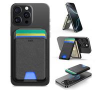 ESR Porte-Cartes avec MagSafe(HaloLock), Compatible avec Magnétique, Blocage RFID, avec Support Réglable, Wallet pour iPhone Série 16/15/14/13/12, Non iPhone 13/12 Mini, 5 Porte-Cartes, Noir