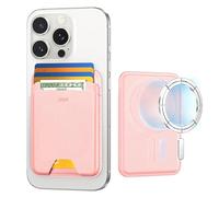 ESR Porte-Cartes avec MagSafe, Maintien 5 Cartes, Magnétique Wallet pour iPhone avec Force Magnétique de 3200 g, en Cuir Végan, Wallet pour iPhone Série 16/15/14/13/12, Non pour 13/12 Mini, Rose