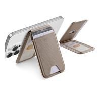 ESR Porte-Cartes MagSafe(HaloLock), Compatible avec Magnétique, avec Support Réglable, Blocage RFID, pour iPhone Série 16/15/14/13/12, Non iPhone 13/12 Mini, 5 Porte-Cartes, Cuir Végan, Taupe