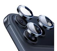 ESR Protecteur d'objectif d'appareil photo pour iPhone 17 Pro Max/17 Pro/16 Pro Max/16 Pro/15 Pro Max, protecteur d'objectif individuel HD ultra résistant, verre trempé ultra fin, bleu