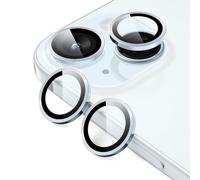 ESR Protection Objectif Caméra pour iPhone 15/iPhone 15 Plus/iPhone 14/iPhone 14 Plus Armorite, Protecteur pour Lentille Individuel, Film Ultra-Fin avec Bord en Aluminium, Lot de 2, Bleu