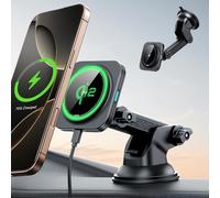 ESR Qi2 15W Support Telephone Voiture Magsafe, Chargeur Magsafe Voiture, Tableau de Bord et Pare-Brise Support Telephone Magnétique Chargeur sans Fil pour iPhone 16/15/14/13/12, S25, Charge Rapide