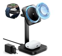 ESR Qi2 Station de charge 3 en 1 pour Apple Watch et iPhone 15 W avec CryoBoost, station de charge inductive pour iPhone 16/15/14 pour Apple Watch/AirPods
