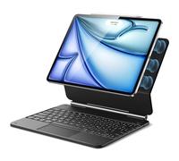 ESR Rebound Étui de protection magnétique pour clavier pour iPad Pro 12.9 2022/2021, design support flottant, touches rétroéclairées, pavé tactile multipoint, gris