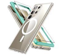 ESR Set de Coque pour Samsung S24 Ultra, 1 Protecteur D'écran, Compatible avec MagSafe, Coque Magnétique pour Samsung Galaxy S24 Ultra, Qualité militaire, Anti jaunissement, Série Classic, Transparent