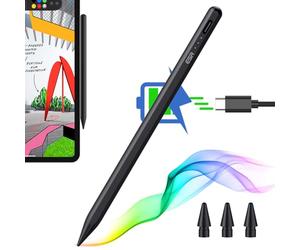 ESR Stylet Tactile avec Rejet de Palme pour iPad 9/8/7/6, iPad Pro 11, iPad Pro 12.9, iPad Mini 6/5 et iPad Air 5/4/3, avec Détection D’Inclinaison, Fixation Magnétique, Noir