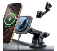 ESR Support Telephone Voiture Magsafe, Chargeur Magsafe Voiture, Tableau de Bord et Pare-Brise Magnétique sans Fil Support Telephone Chargeur pour iPhone Air 17 16 15 14 13 12,Galaxy S25,Charge Rapide