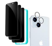 ESR Verre Trempé Anti-Espion pour iPhone 15 Plus avec Caméra Arrière Protecteur, Contenir 3 Protection écran et 1 Protection Objectif Caméra Individuel, Bords Micro-incurvés, Installation Facile
