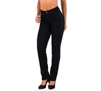 ESRA Jean Femme Jeans Droit Pantalon en Jeans Straight Fit Jean de Grandes Tailles G500