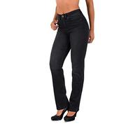 ESRA Jean Femme Jeans Droit Pantalon en Jeans Straight Fit Jean de Grandes Tailles G500