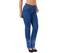 ESRA Jean Femme Jeans Droit Pantalon en Jeans Straight Fit Jean de Grandes Tailles G500