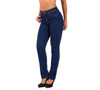 ESRA Jean Femme Jeans Droit Pantalon en Jeans Straight Fit Jean de Grandes Tailles G500