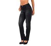 ESRA Jean Femme Jeans Droit Pantalon en Jeans Straight Fit Jean de Grandes Tailles G500