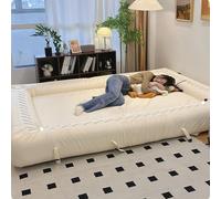 ESRADA Canapé-lit pliant paresseux tatami double usage humain niche salon petit canapé-lit multifonctionnel blanc - 1,5 m
