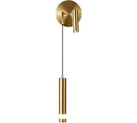 ESRADA Lampe Murale Applique murale LED moderne avec flûte créative, lampe suspendue à 350 ° + 90 °, projecteur réglable en fer doré, luminaire décoratif de chevet simple, luminaire de lecture