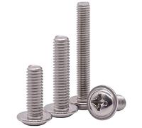 ESreake Lot de 50 boutons métriques M4 courts pour poignées de traction chinoises, boulons à tête rondelle, vis à métaux Phillips PWM pour trous métriques M4 et poignée de porte d'armoire (M4 x 14 mm)