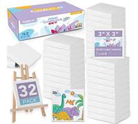 ESRICH Lot de 32 mini toiles carrées pour peinture, 7,6 x 7,6 cm, profil de 6,3 cm, les toiles vierges sont parfaites pour les projets scolaires et les fêtes d'anniversaire d'enfants, les projets de décoration d'intérieur.