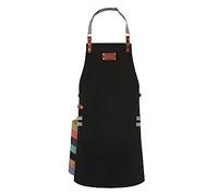 Ess-Nische® Tablier de cuisine en denim de qualité supérieure - Robuste - Pour homme et femme - Cadeau pour les chefs de cuisine, grand-mère, grand-père - Tablier extra long pour homme et femme