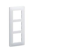 Hager Plaque Essensya WE407 3 postes verticale entraxe 57 mm blanc