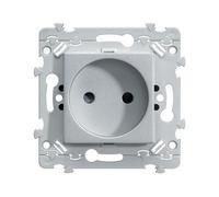 ess. Prise 2P 16A à vis Titane HAGER WE102T