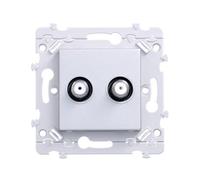 ess. Prise TV double F Titane HAGER WE258T