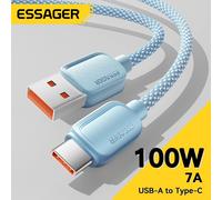 Essager 7A 100W USB Type C câble pour Huawei Honor 88W PD chargeur de charge rapide USB A câble de cordon de données pour Xiaomi Oneplus Samsung White 7A 100W A To C