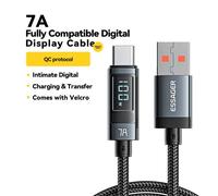 Essager 7a Usb Type C Câble 100w Usb C Chargeur De Données Pour Realme Huawei P40 30 Pro 66w Cordon De Fil De Charge Rapide Samsung Xiaomi Poco.Grey 7a 100w A To C.1m