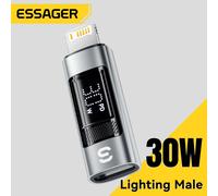 Essager - adaptateur OTG de Type C vers éclairage, affichage numérique, charge rapide, connecteur femelle vers Lightning mâle pour iPhone 15 14 30W Lightning Male