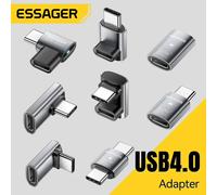 Essager USB4.0 40Gbps OTG adaptateur 240W convertisseur de charge rapide 90 degrés USB Type C adaptateur de données pour téléphone Macbook ordinateur portable 8K60Hz T-shaped