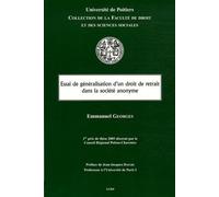 Essai De Généralisation D'un Droit De Retrait Dans La Société Anonyme