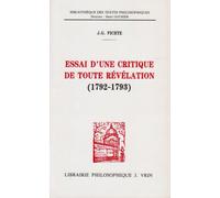 Essai d'une critique de toute révélation: 1792-1793