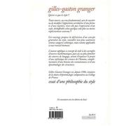 Essai D'une Philosophie Du Style