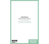 Essai d'une théorie générale des droits sur la personne