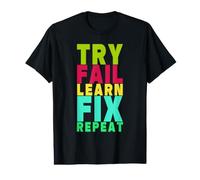 Essayer Échec Apprendre Corriger Répéter T-Shirt Graphique avec Valeur