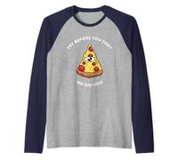 Essayez Avant de Refuser la Pizza à l'ananas pour Halloween Manche Raglan