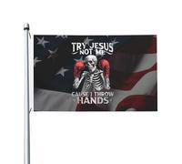 Essayez Jésus, Pas Moi, Car Je Suis Bagarreur. Bannières 90X150Cm Durable Double Face Décoration Bannière Drapeaux Pour Intérieure Dortoirs Ferme