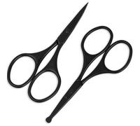 ESSBES Lot de 2 ciseaux de toilettage pour poils faciaux et corporels, pointe de sécurité incurvée et arrondie