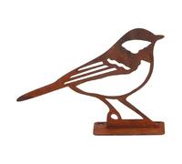 Animal en acier effet rouillé à poser Mésange