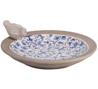 Esschert Design - Bain d'oiseaux AC10 en céramique 32 x 8,5 x 32 cm Bleu