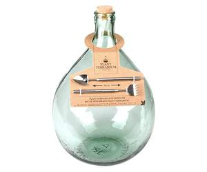 Esschert Design AGG48 Terrarium Pot de Fleurs avec Outils Vert Taille M