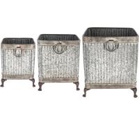 Esschert Design Bacs à Fleurs Rectangulaires sur Pieds, Lot de 3 - 1 kit