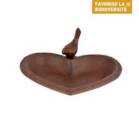 Esschert Design Pour Coquille Abreuvoir Bain D'Oiseau Fonte Cœur Petit Oiseau